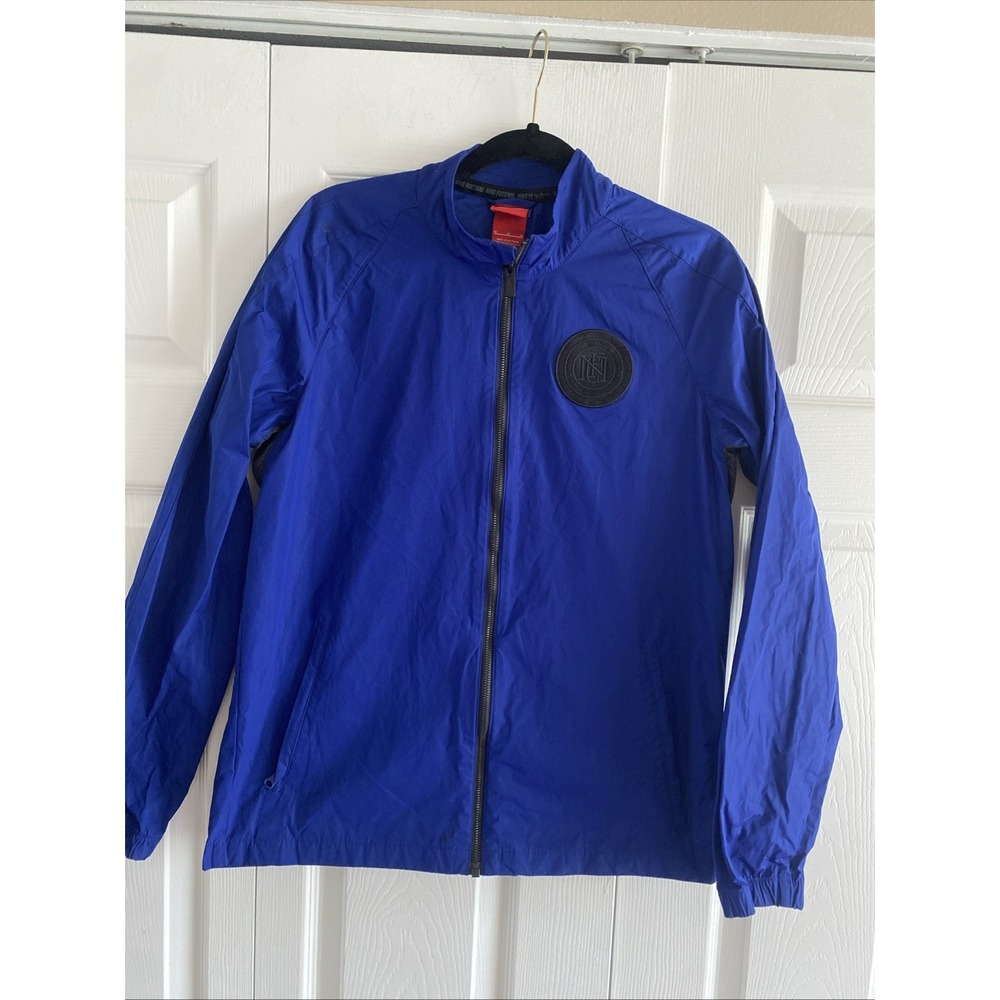 Nike F.C. Football Club Windbreaker Jacket Mens Size M Blue Soccer Full Zip‎